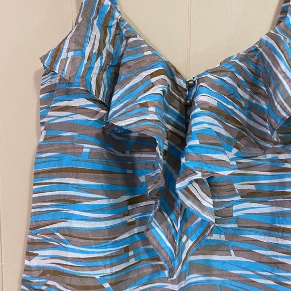 Banana Republic silk abstract print sleeveless top - Picture 2 of 4